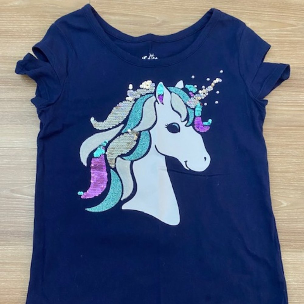 JUSTICE GIRLS UNICORN DECORATIVE SHIRT